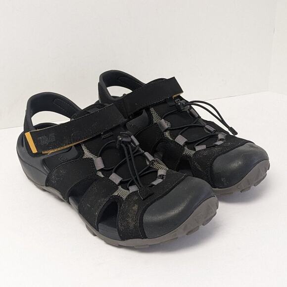 Teva Flintwood Fisherman Sport Sandals, Black, Men´s 9